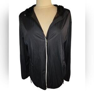 Rane Women's Gray Jacket, Lightweight Rain Jacket, Zip Front, Hooded